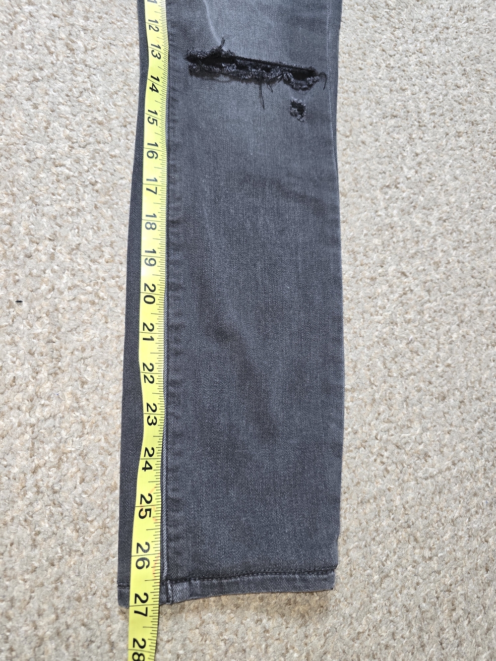 Paige Women's Distressed Black Skinny Jeans Size 28 - Picture 4 of 6